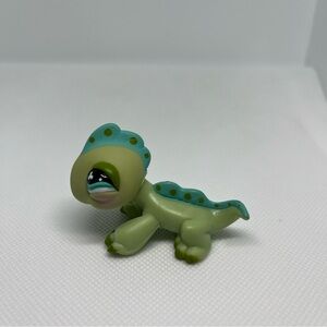 Littlest Pet Shop LPS # 499 Iguana Lizard Green with Blue Clover Eyes 2007